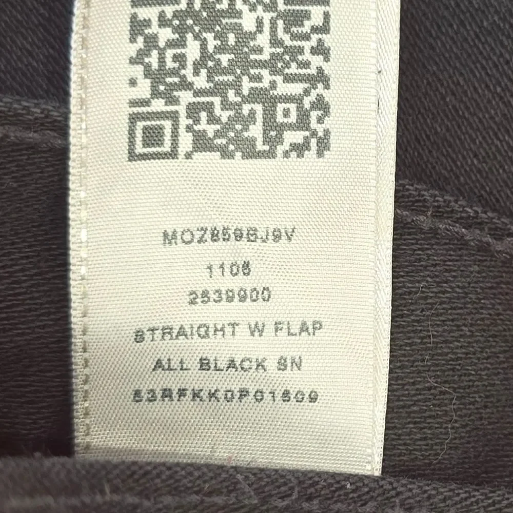 True Religion Straight Leg Washed Black Jeans Signature Horseshoe Pocket Size 38